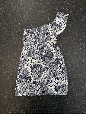 Tommy Bahama Navy and White Paisley Print Dress
